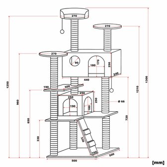 Krabpaal Tower bruin 130cm