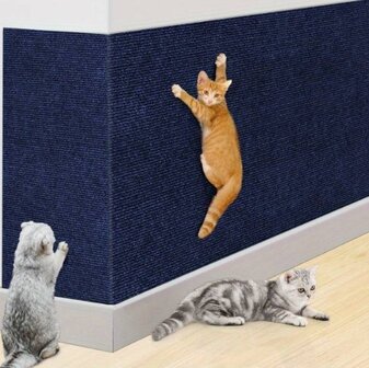 Krabmat kat zelfklevend 30x60cm Blauw