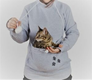 Doodt majoor Dronken worden Hoodie met buideltje voor je kat, Maat M - Krabpaalwebshop