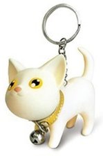 Sleutelhanger kat wit