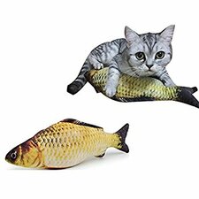 Catnip vis katten speelgoed (20cm) geel