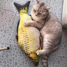 Catnip vis katten speelgoed (40cm) geel