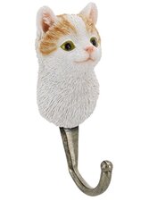 Kapstokhaakje katten: Poesje wit/bruin