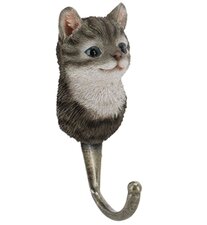Kapstokhaakje katten: Poesje grijs 